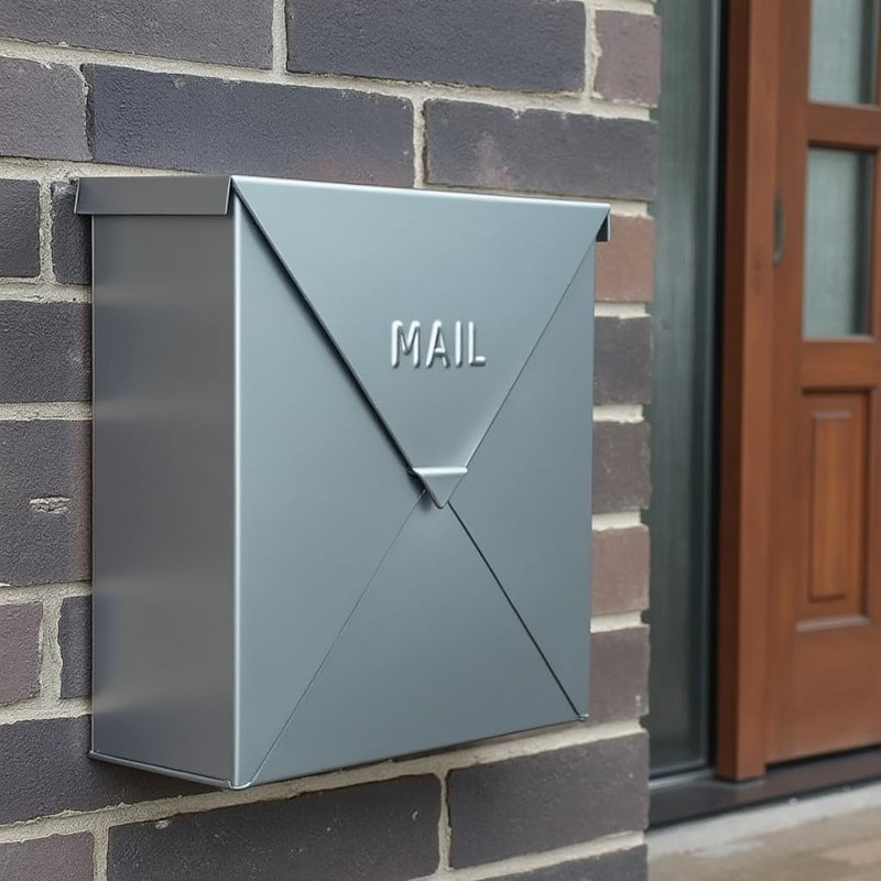 Chicago Silver Industrial Style Wall Mounted Metal Mailbox
