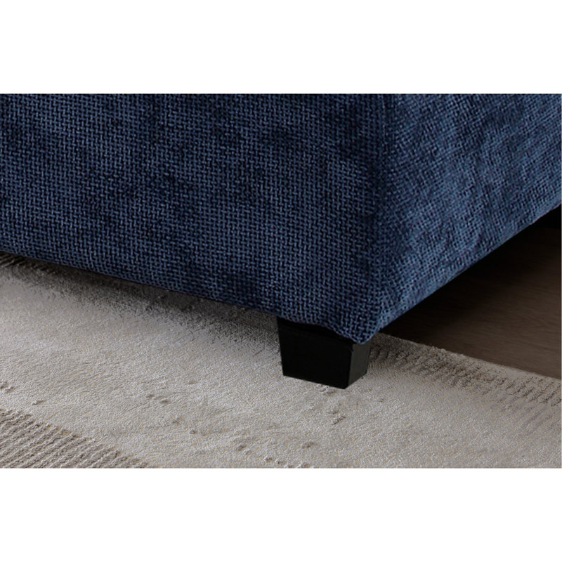 Modulaire moderne en lin bleu, coussins moelleux en duvet de canard, pour les espaces de vie et de travail