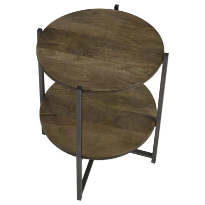 Penstare Round Accent Table with Open Shelf