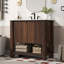 36" Modern Bathroom Vanity With Rectangle Ceramic Sink, Bathroom Cabinet With Large Storage Space And 45 Degrees Free-Handle Design Soft-Closing Doors, 1 Open Shelf At The Bottom-1469914013