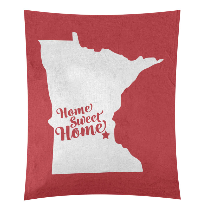 Tapisserie murale Home Sweet Minneapolis, H 104 po x l 88 po, Rouge