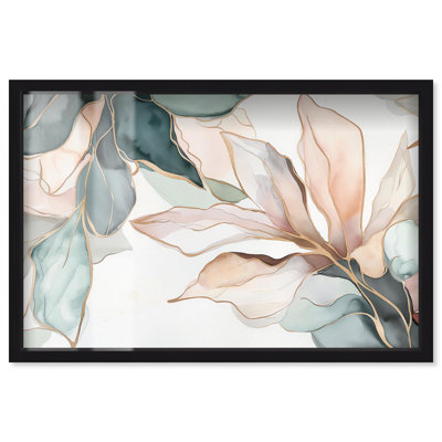 Softened Sepals I Shadowbox Print Flower Wall Art by Art Remedy, Black Frame, 37 x 25