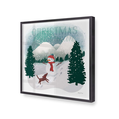 20 po x 20 po Christmas Fun in Snow III dans un cadre doré brossé