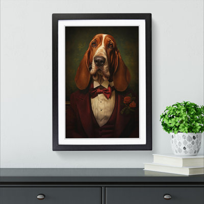 Basset Hound Dadaism Art - Framed Print