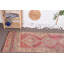 Tapis en laine, tapis de sol, tapis froids, tapis rétro, tapis turc, tapis bohémiens roses, tapis de couloir de 2,4 pi x 13,3 pi
