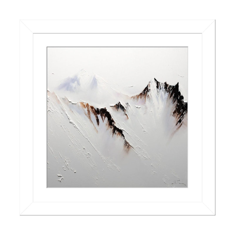 Crowned In Snow, White Open Corner Frame Paper, 24" H x 24" W x 1" D