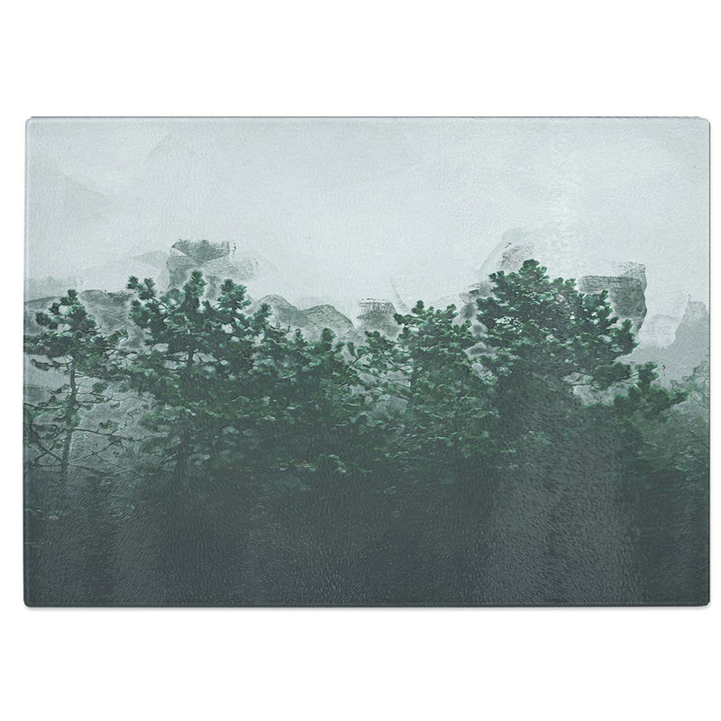 Tempered Glass Snowing upon the Trees Chopping Board, 39 cm W x 28.5 cm L