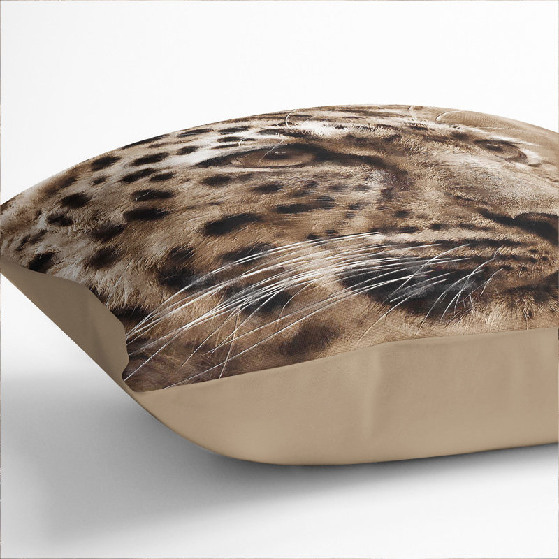 Leopard Vol.3 Square Throw Cushion, Stone, 55cm H x 55cm W x 20cm D