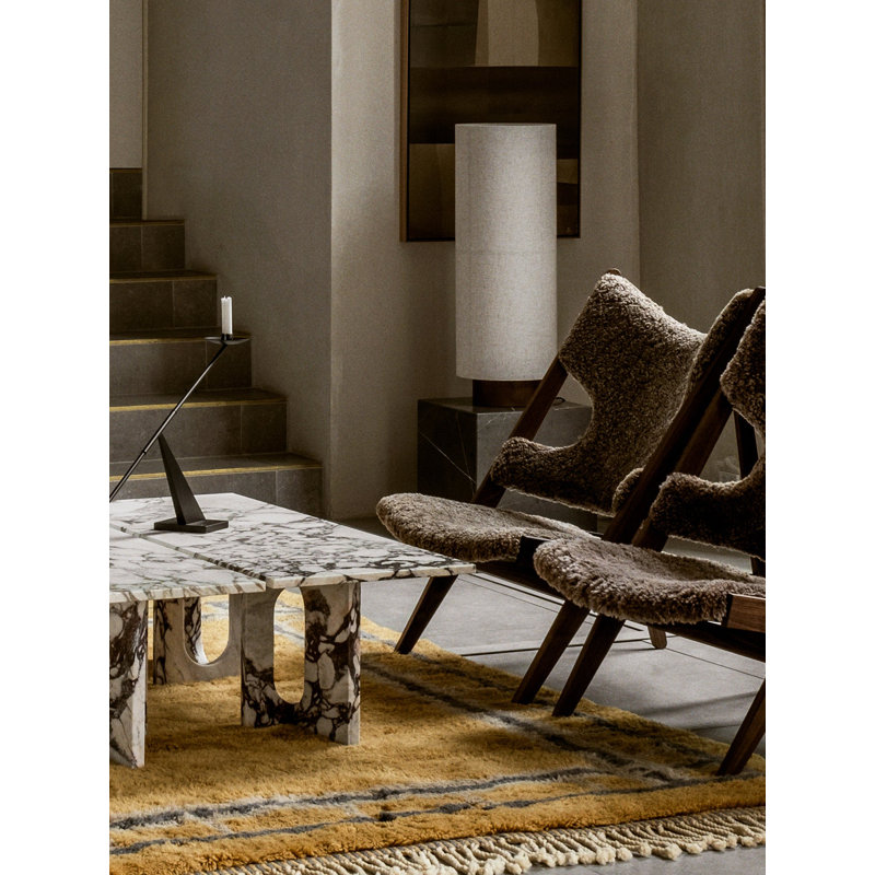 Androgyne Stone Coffee Table, Walnut, Walnut