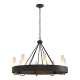 Banded 8 - Light Unique / Statement Wagon Wheel Chandelier