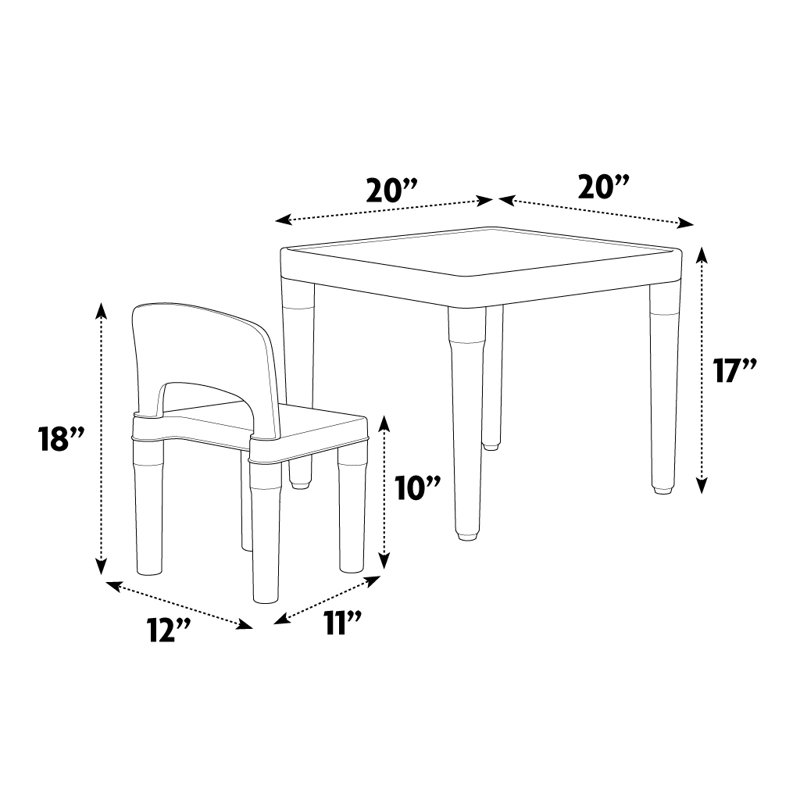 Ensemble de table d'écriture et de chaises pour enfants 5 pièces Adiline, Blanc / rose / rose clair / vert / bleu clair