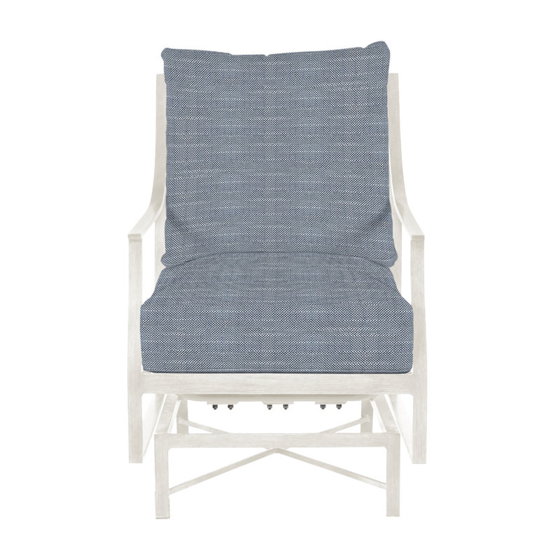Monaco Patio Chair with Cushions, Rollo Chambray InsideOut® Linen, Welt, Slate Gray