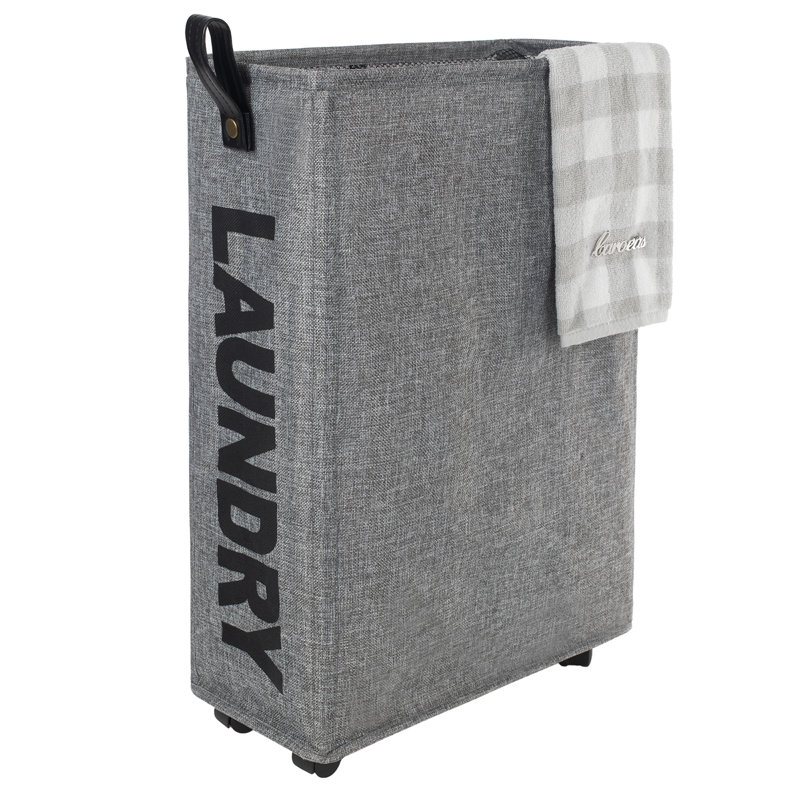 Grand panier à linge, Gris clair, H 22 po x l 7 po x P 15 po