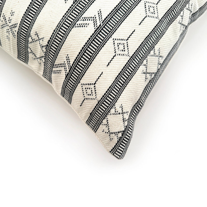 White Aztec Print Pillow Cover