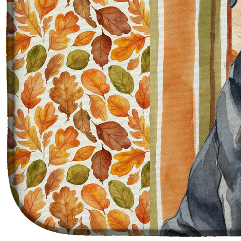Black Neapolitan Mastiff Heirloom Fall Dish Drying Mat