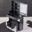 29.2" Small Size Left Drawer Desktop Vanity Table + Cushioned Stool, Large Sliding, Touch Control, Tri-Color Switching