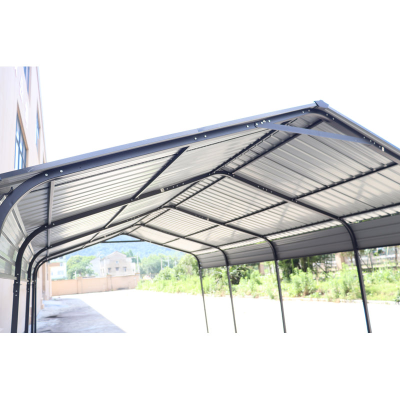 Metal Carport Heavy Duty With Galvanized Steel Roof, Metal Garage Canopy With Galvanized Steel Roof & Frame, Car Tent Outdoor Storage Shed For Car, Boats And Truck