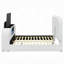 Shelyn White Teddy Sherpa & Chrome EK Bed W/LED, TV Cabinet, Fireplace & Bluetooth-661905538