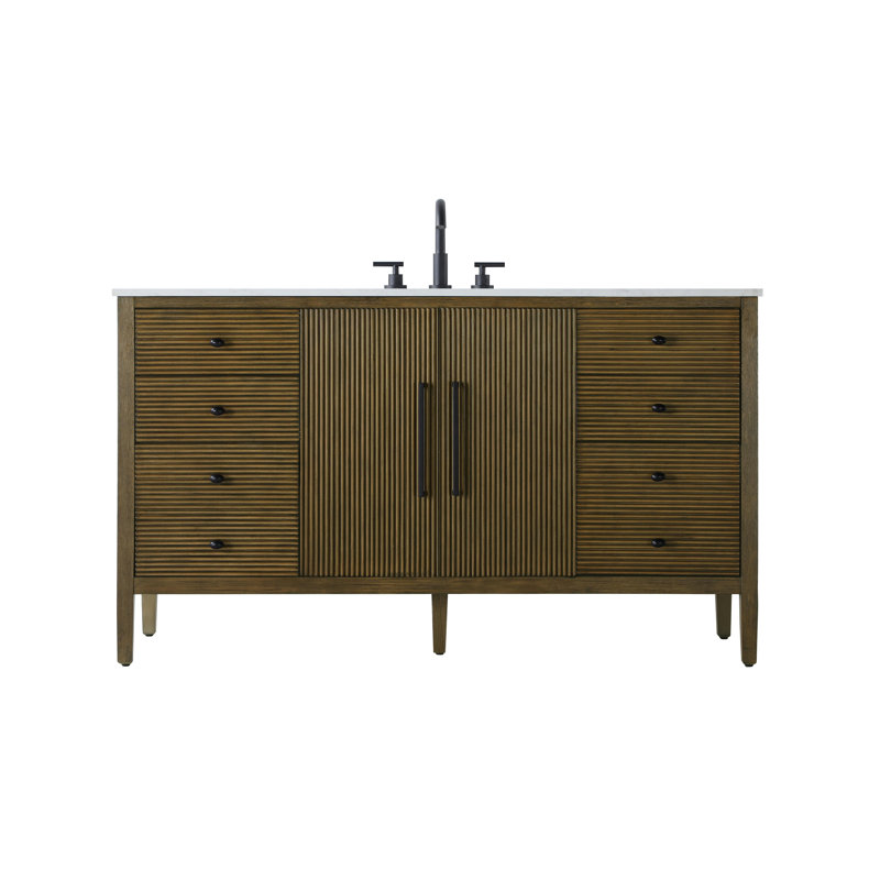 Meuble-lavabo simple 60 po, Noisette chêne