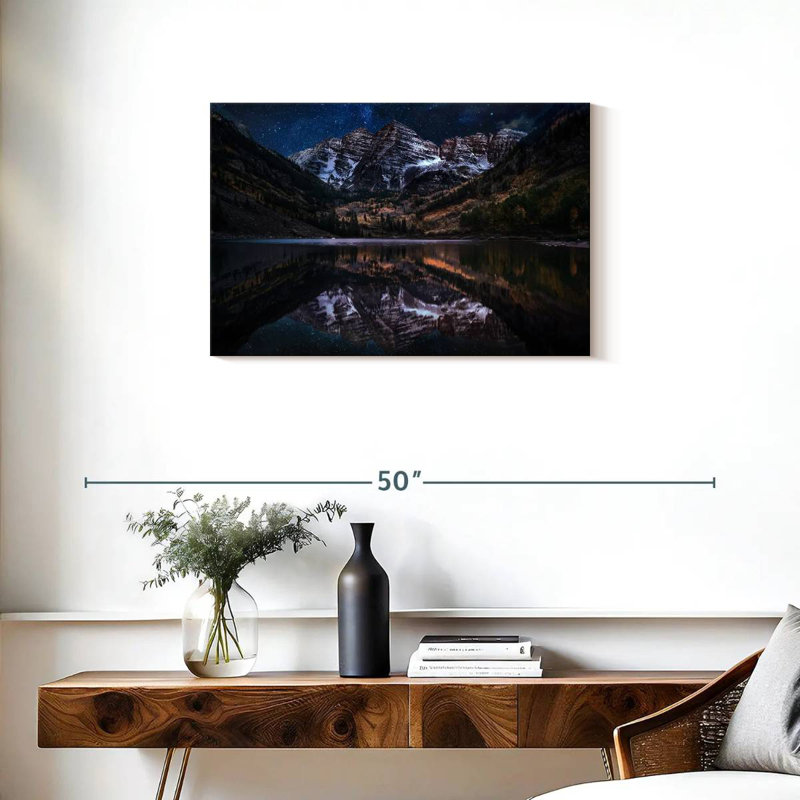 Maroon Bells Night Reflection, 20" H x 30" W