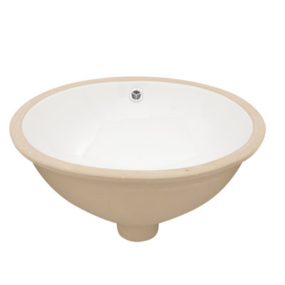 Lavabo de salle de bain ovale encastré en céramique blanche avec trop-plein 18 "x 15" - pour teinture, pour salle de bain