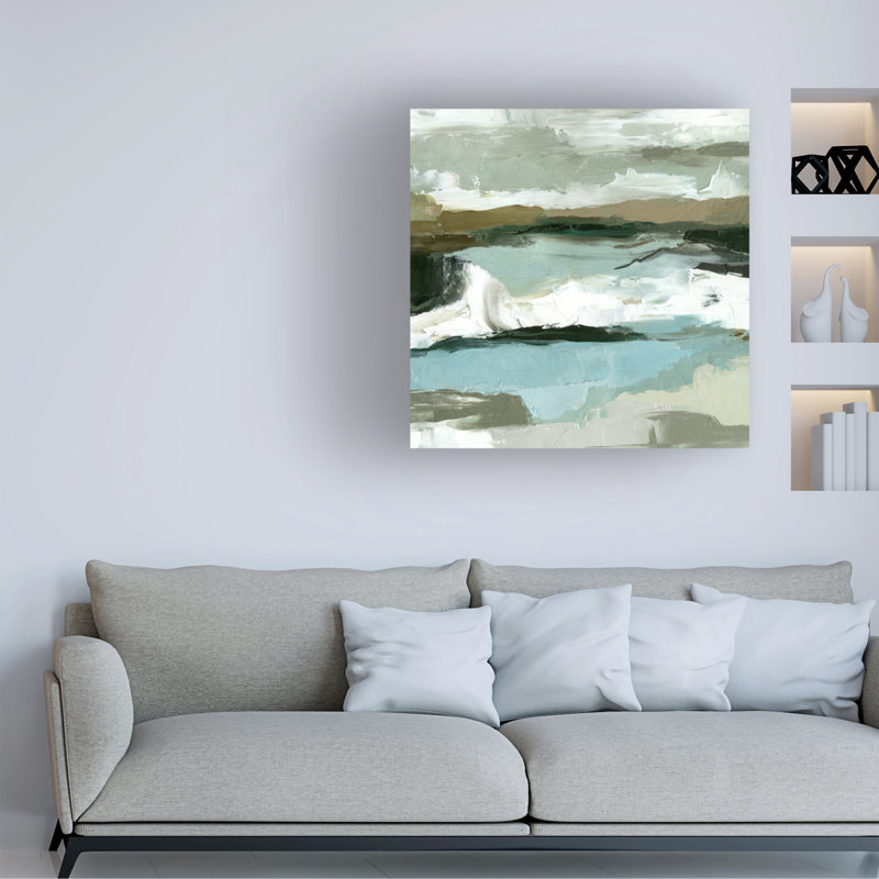 Art sur toile Emma Caroline «Textured Ocean Tide II», H 14 po x l 14 po