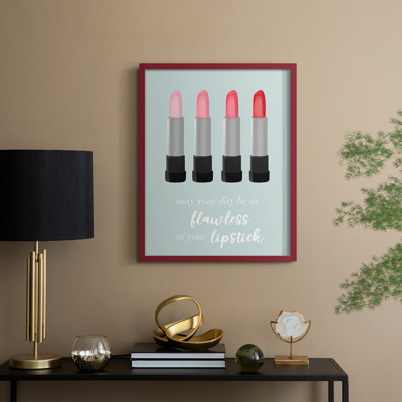 Flawless Lipstick Framed Print - Solid Wood, Red, 30" H x 24" W