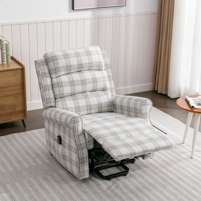 Deltrice 82cm Wide Lift Assist Wing Chair Recliner, Grey