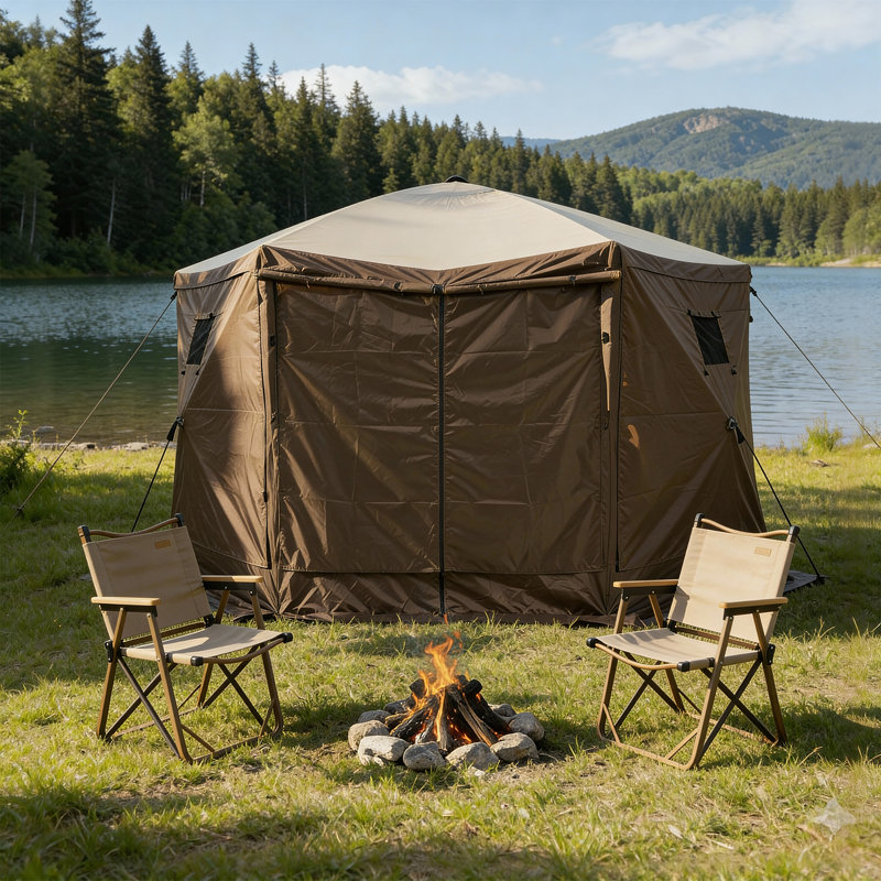 Portable Pop Up Camping Tent, Shade Screen Tent With 2 Roll-up Windows And Carry Bag For Camping, Backyard, 4 Person