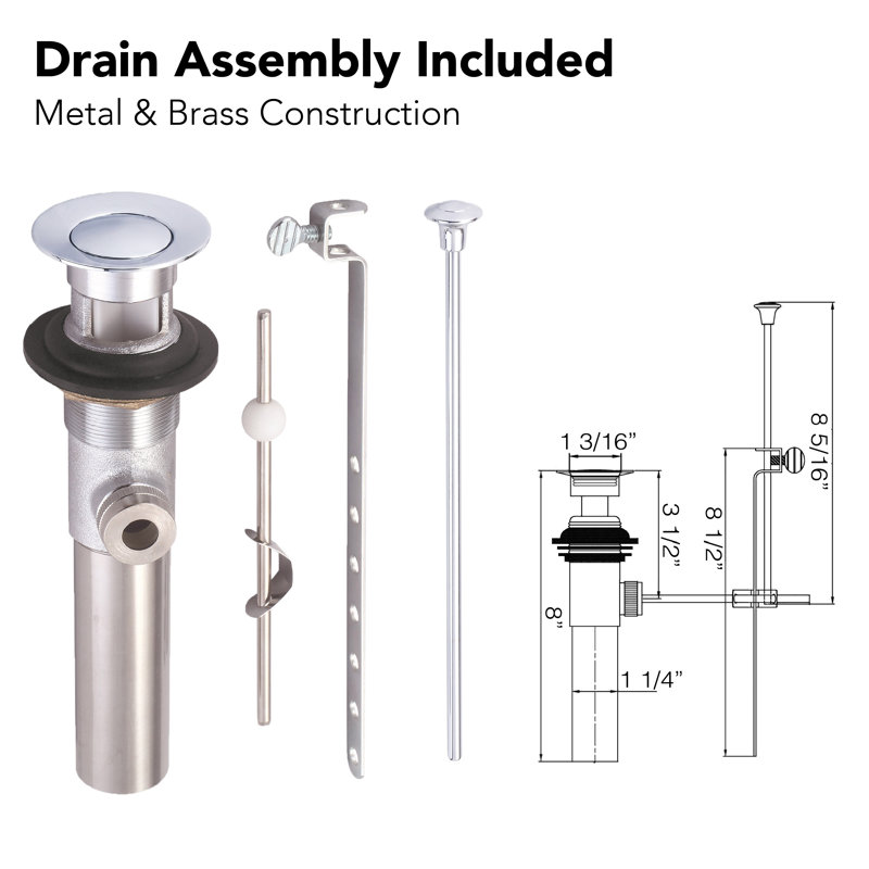 Castille 2-handle Bathroom Faucet with Drain Assembly, Chrome