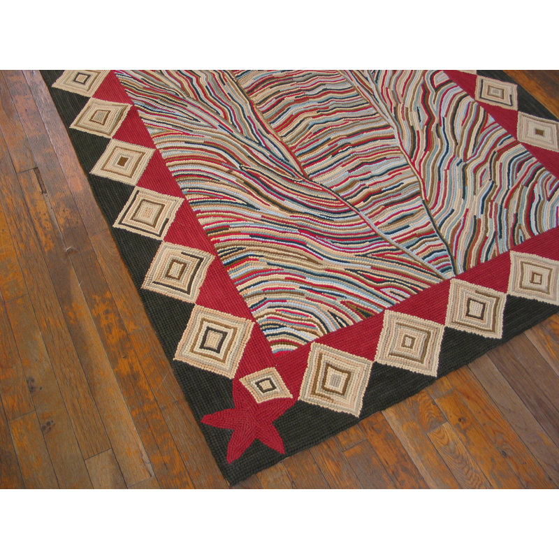 American Hooked Area Rug 6' x 9'