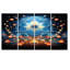 Torince - Art mural floral moderne 4 pièces-106171356