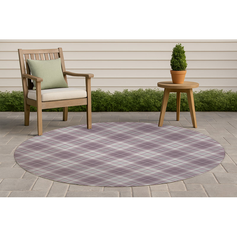 Tapis extérieur antidérapant Chinny, Rond 5 pi
