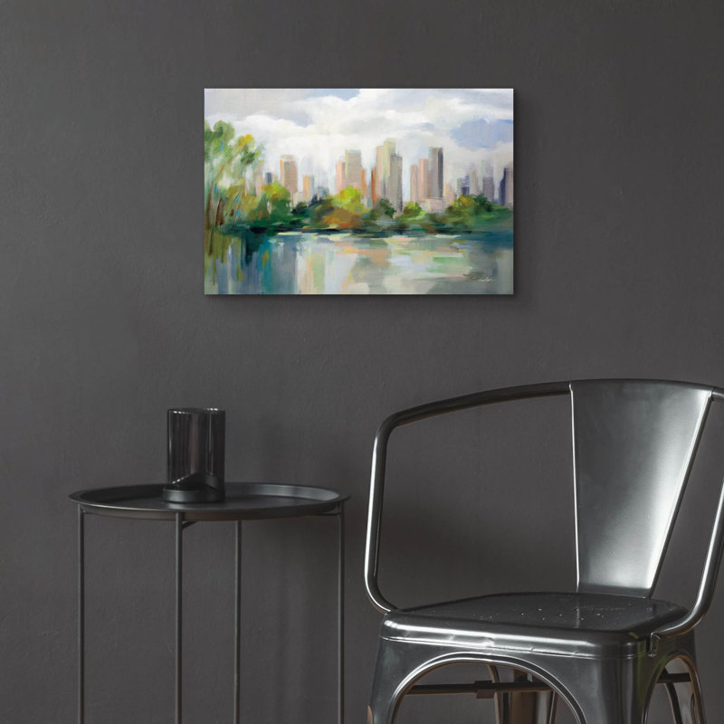  «Central Park Skyline» par Silvia Vassileva, art mural en verre acrylique, 24 po x 16 po, H 16 po x l 24 po