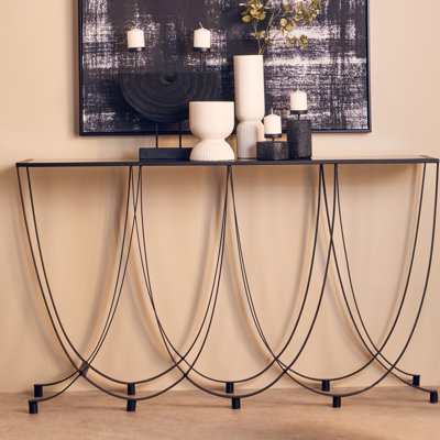 Demars 140cm Glass Top Console Table