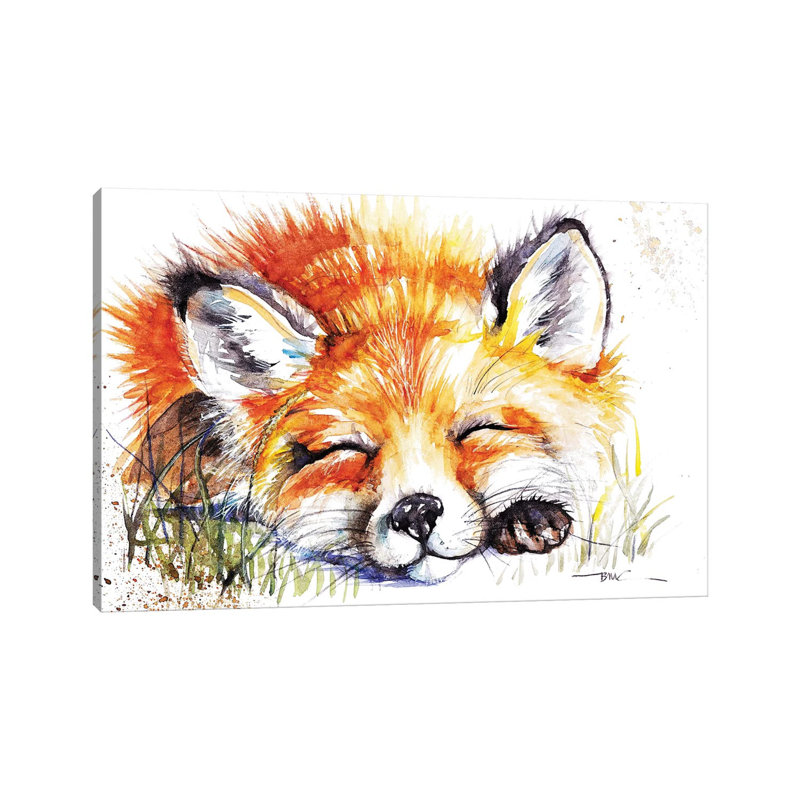 «Sleeping Fox», reproduction d'art sur toile tendue, H 26 po x l 40 po x 1,5 po