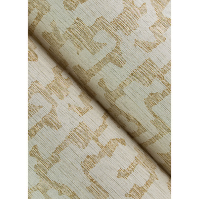 Papier peint géométrique imitation châtaignier C chiffre, Brun
