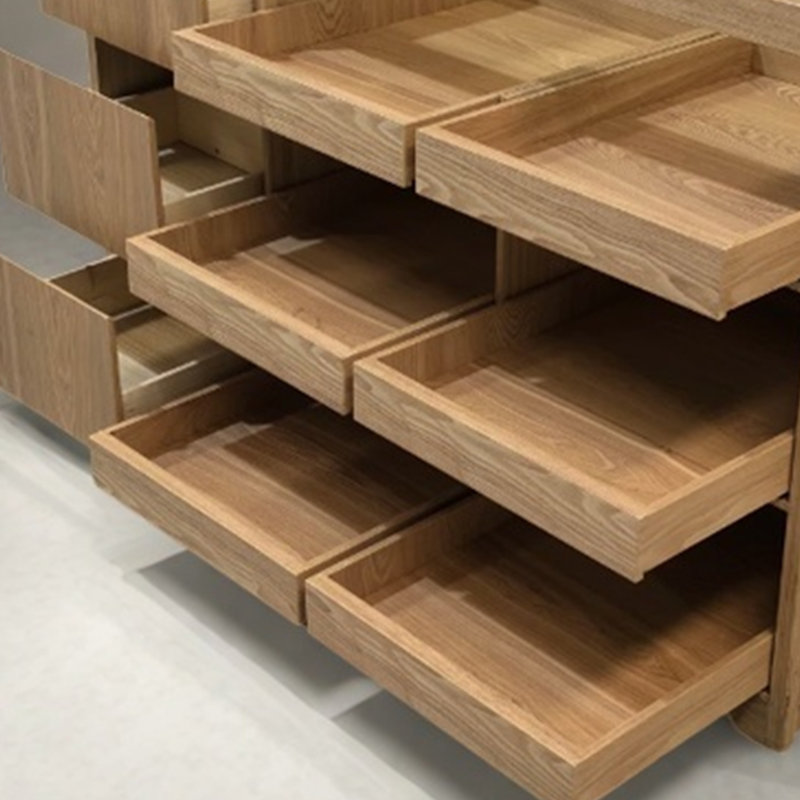 Vitrine en bois massif rétro, H 35,43 po x l 55,11 po x P 23,62 po