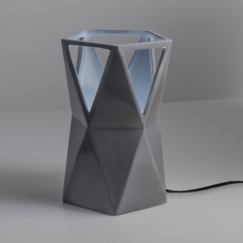 Lampe de table 11,75 po Odegaard, Gris brillant