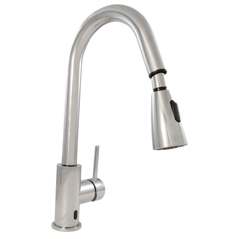 FlowCurve 1.5 in Centerset Touch Free Sensor Kitchen Faucet without Deckplate in Polished Chrome