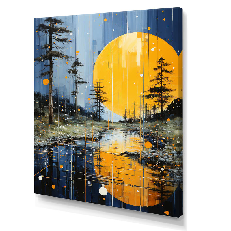 Labella - taches solaires jaunes sur toile, H 20 po x l 12 po x P 1 po, Toile tendue