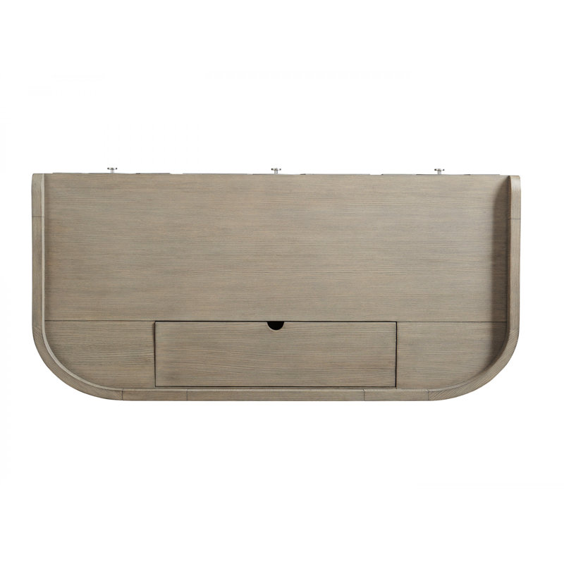 Gray Wood Transitional Home Office Desk with Drawers