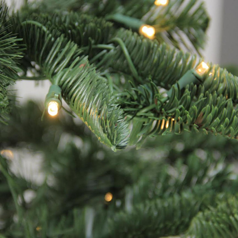 7.5' Green Fir Outdoor Christmas Tree with Warm LED Lights
