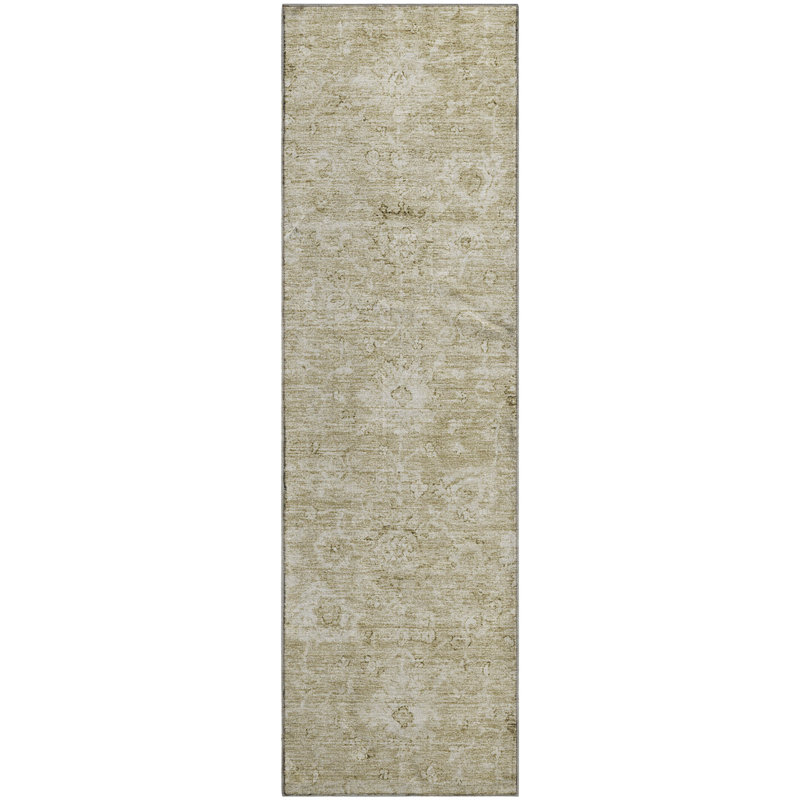 Premium Machine Washable Wayne AMF1089 Damask Rug, Runner 2'3" x 7'6"