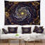 Fleurs abstraites de fractale jaune avec tapisserie violette-28485534