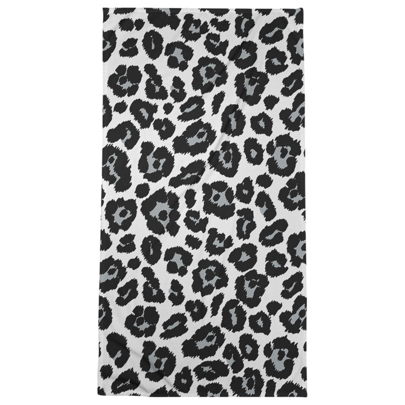 Serviette de bain, Blanc / argent / noir, Microfibre