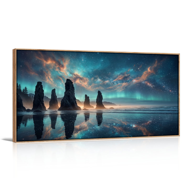 Ensemble de 1 tableau sur toile « Ciel étoilé », L 40 po x H 20 po, Natural