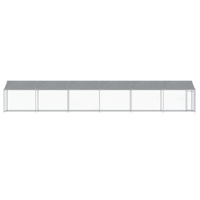 Vidaxl Dog Cage Grey Galvanized Steel, Water-Resistant Fabric Extra Large