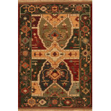 Discovery Flatweave Wool Area Rug in Red/Green/Light Brown