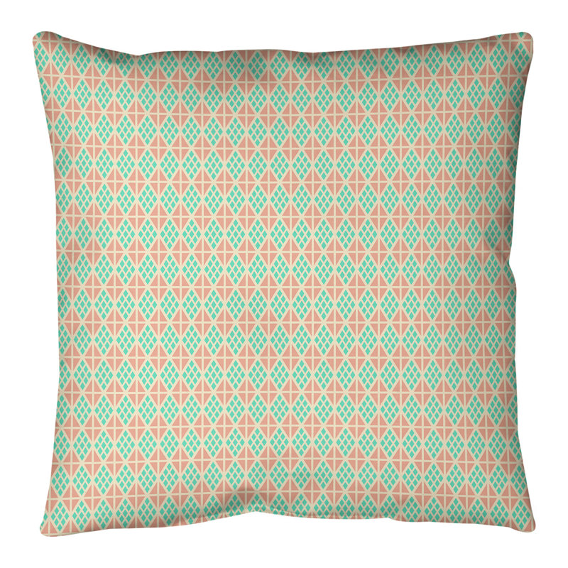 Coussin de sol Katelyn Elizabeth, 36 po x 36 po, Sarcelle / orange